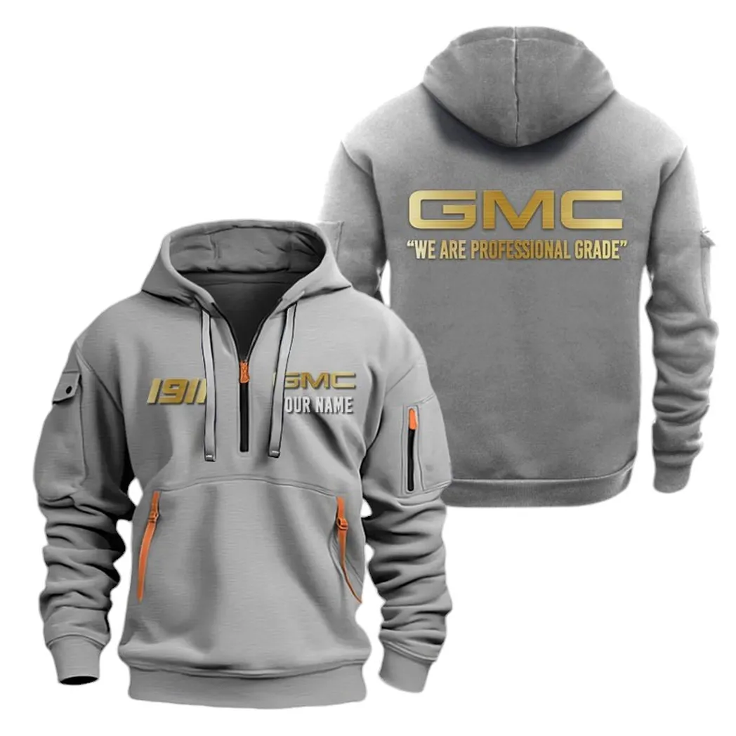 Professional Grade Truck Enthusiasts Gift Hoodie Half Zipper, Bold Energy Hoodie CAR019 - Gray
