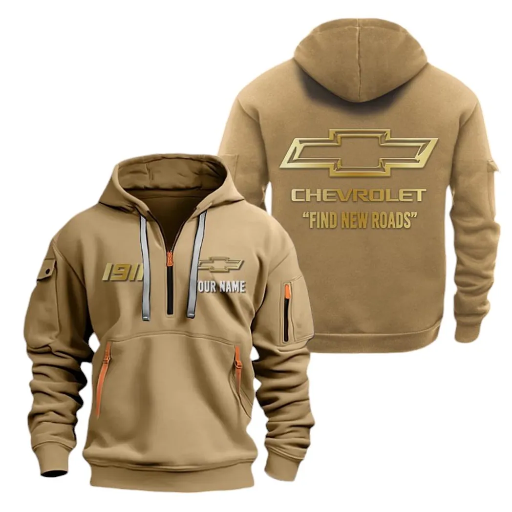 American Pickup Truck Fans Gift Hoodie Half Zipper, Supporter Spirit Hoodie CAR019 - Khaki