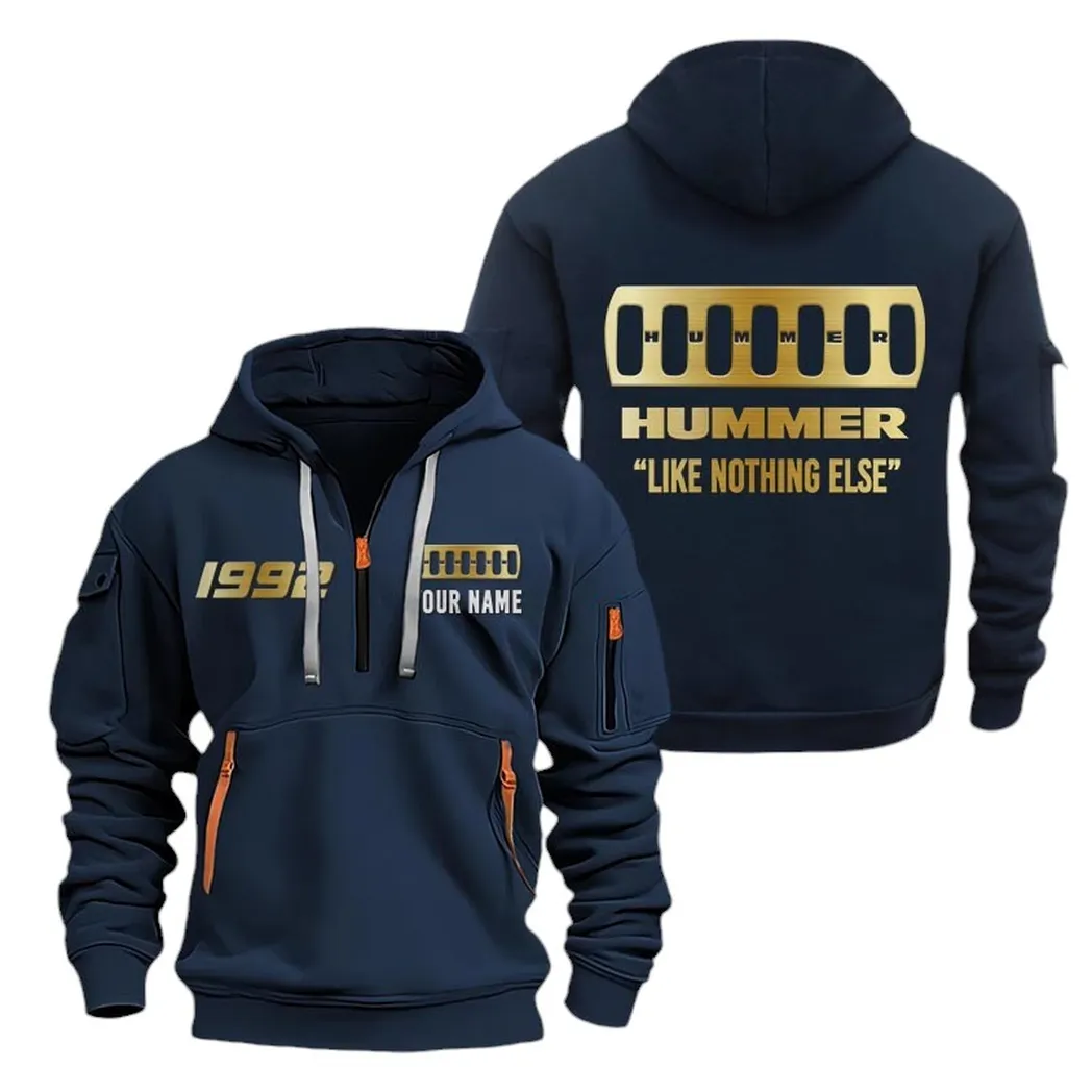Large Off-Road Vehicle Enthusiasts Gift Hoodie Half Zipper, Casual Sport Half-Zip Hoodie CAR019 - Navy