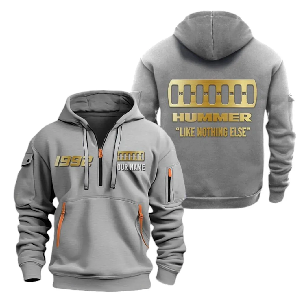 Heavy-Duty 4x4 Fans Gift Hoodie Half Zipper, Fan Pride Half-Zip Hoodie CAR019 - Gray