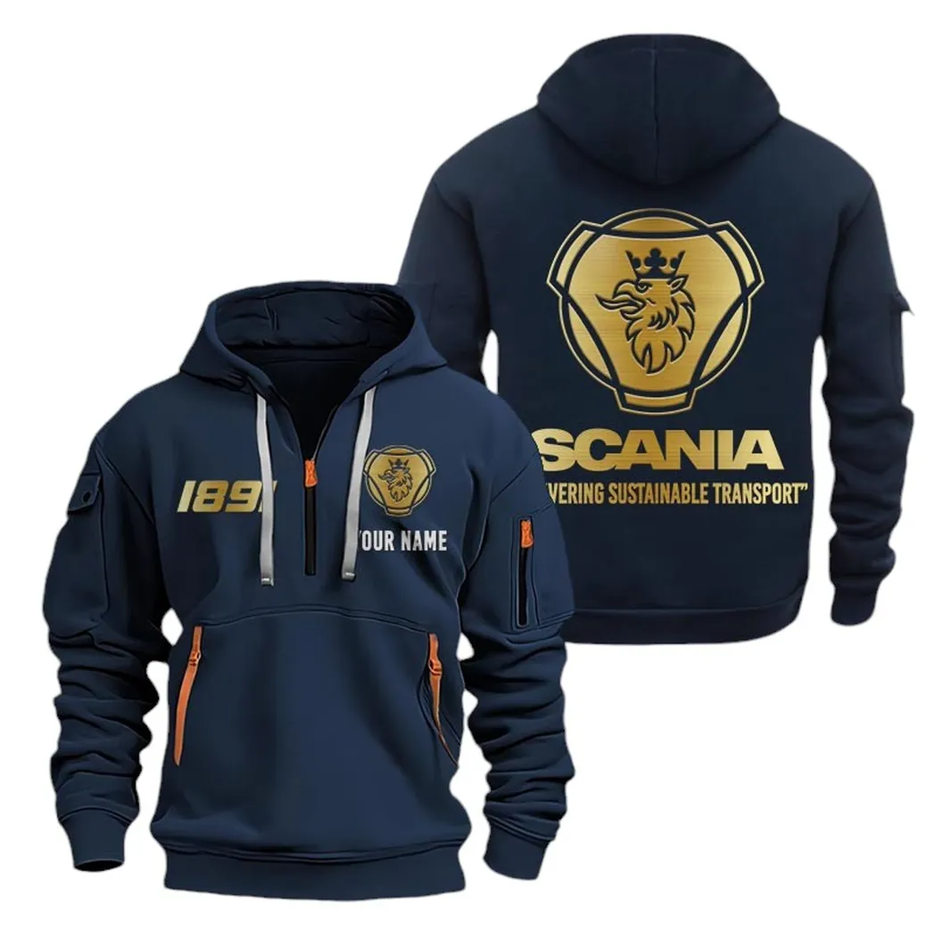 Cargo Hauler Fans Gift Hoodie Half Zipper, Modern Sport Hoodie CAR019 - Navy