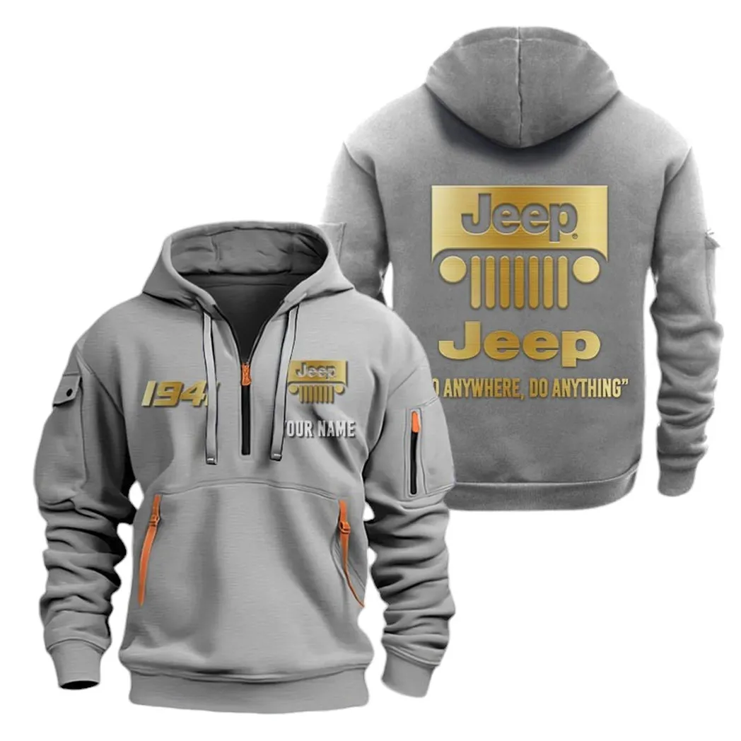 4x4 Vehicle Maker Lovers Gift Hoodie Half Zipper, Active Spirit Hoodie CAR019 - Gray