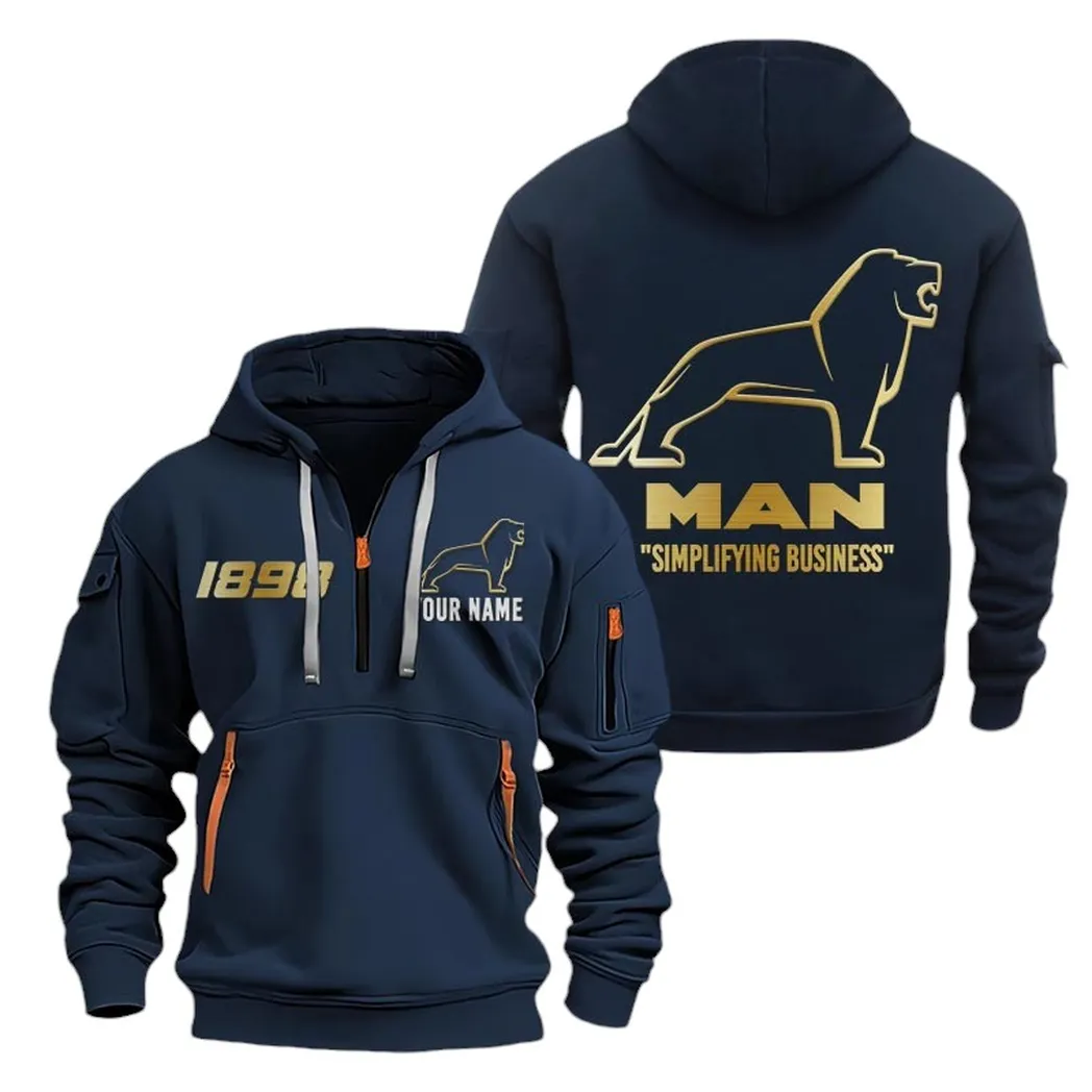 Long-Haul Transport Vehicle Collectors Gift Hoodie Half Zipper, Active Spirit Hoodie CAR019 - Navy
