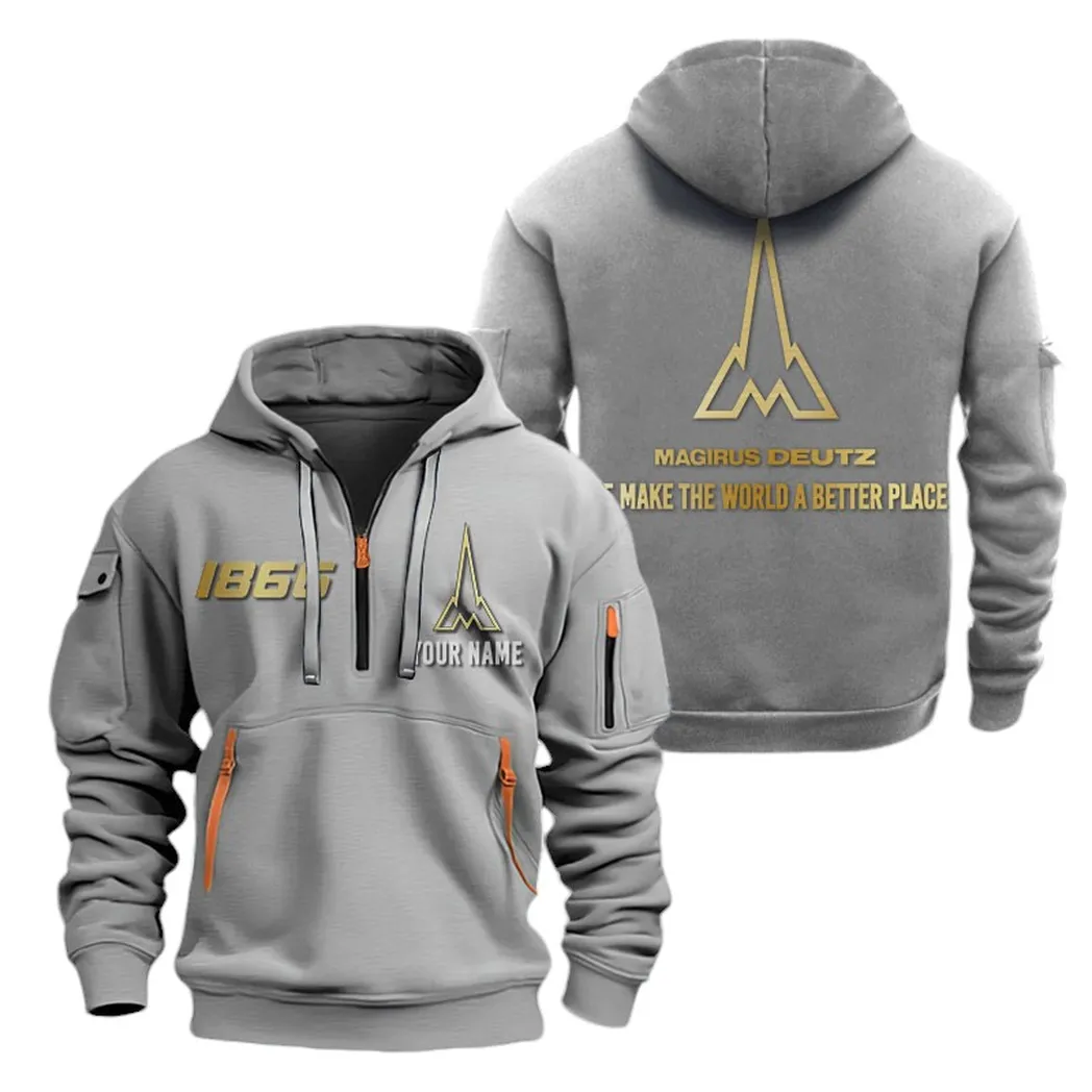 Bus & Coach Owners Gift Hoodie Half Zipper, Supporter Style Half-Zip Hoodie CAR019 - Gray