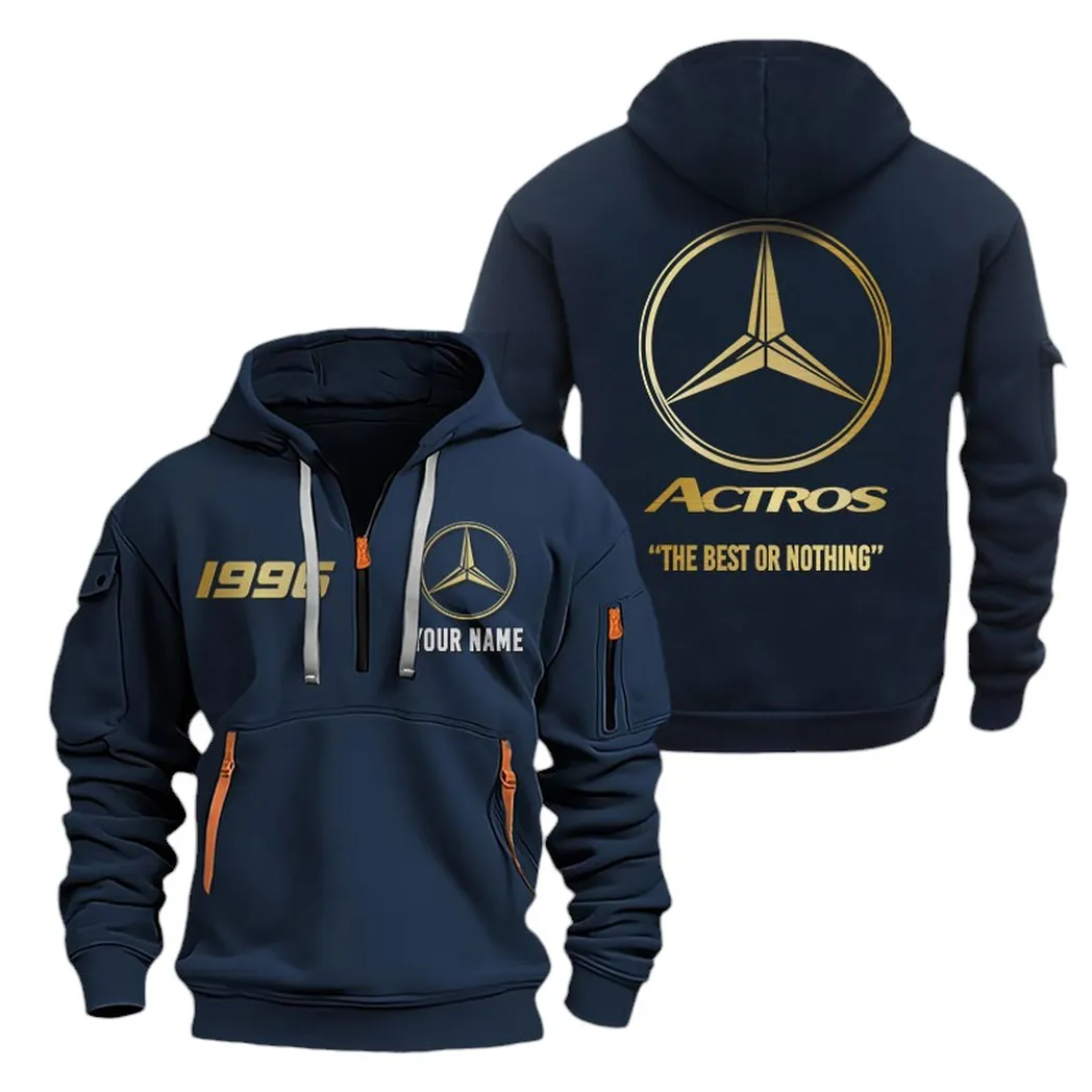 Big Rig Fans Gift Hoodie Half Zipper, Classic Sport Half-Zip Hoodie CAR019 - Navy