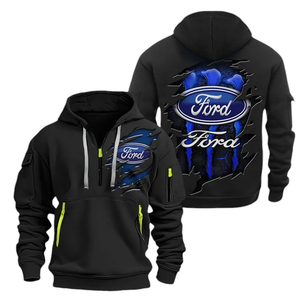 Vintage Ride Fans Gift Hoodie Half Zipper, Athletic Fan Half-Zip Hoodie CAR021 - Black