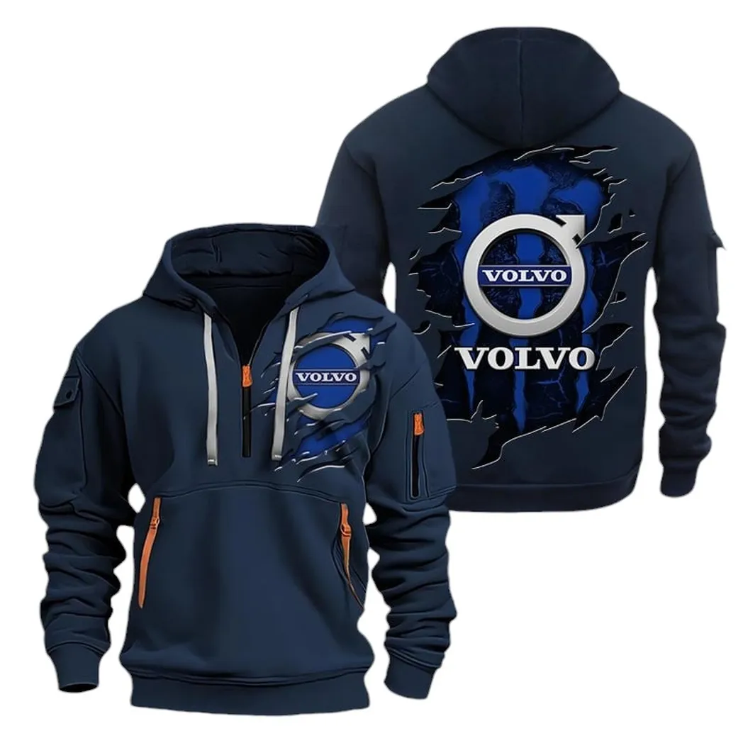 International Vehicle Manufacturer Owners Gift Hoodie Half Zipper, Classic Sport Half-Zip Hoodie CAR021 - Navy
