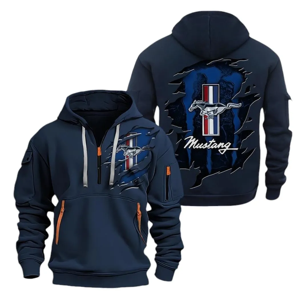 Performance Coupe Owners Gift Hoodie Half Zipper, Warm Up Hoodie CAR021 - Navy