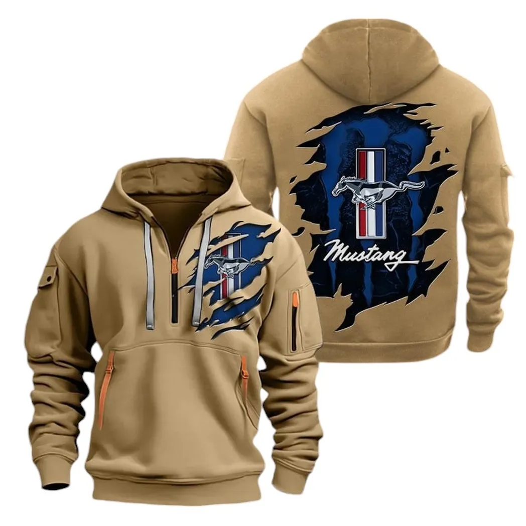 Performance Coupe Fans Gift Hoodie Half Zipper, Warm Up Hoodie CAR021 - Khaki
