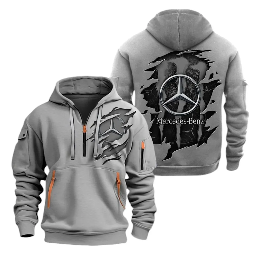 Business-Class Auto Owners Gift Hoodie Half Zipper, Classic Sport Half-Zip Hoodie CAR021 - Gray