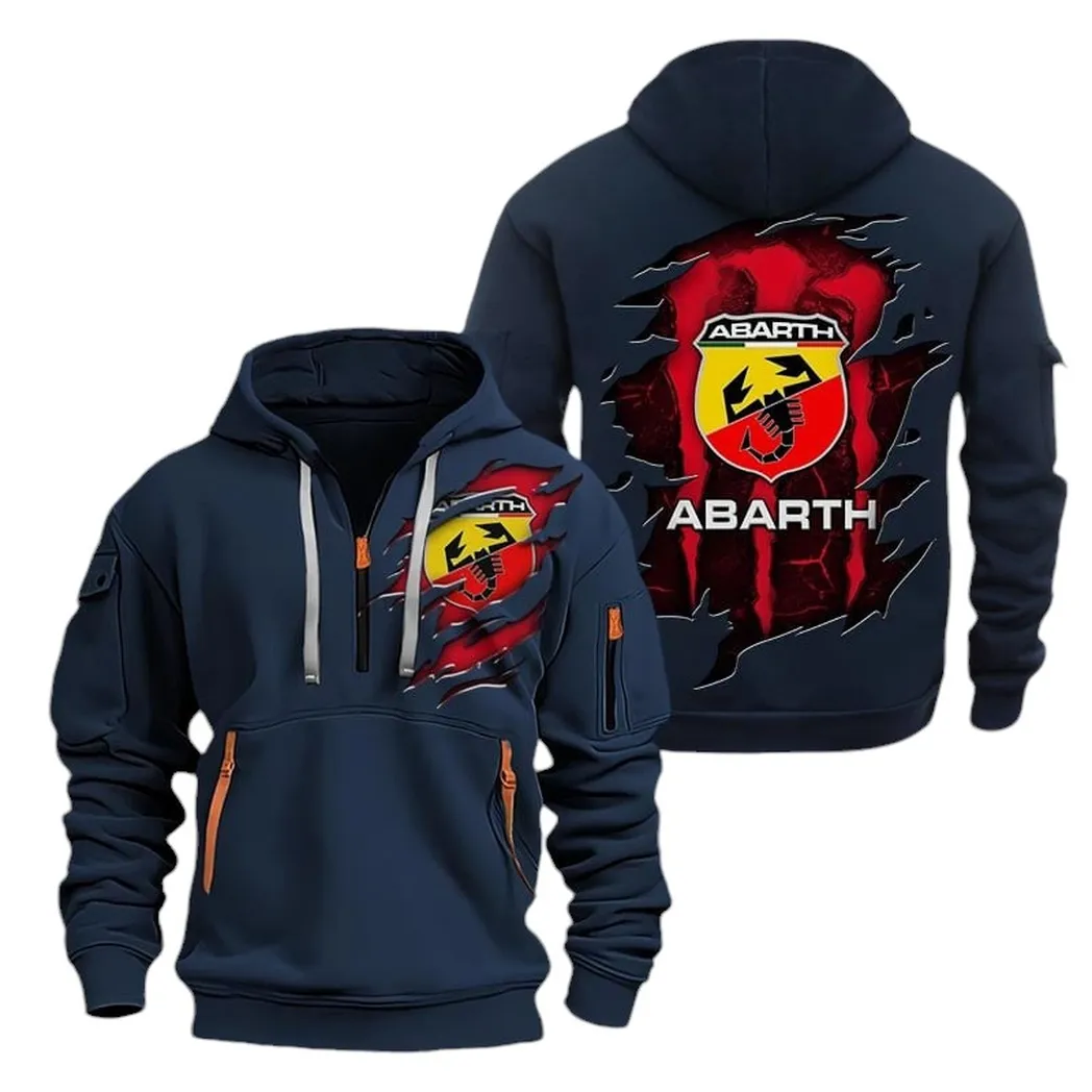 Compact Sports Car Collectors Gift Hoodie Half Zipper, Bold Fan Hoodie CAR021 - Navy