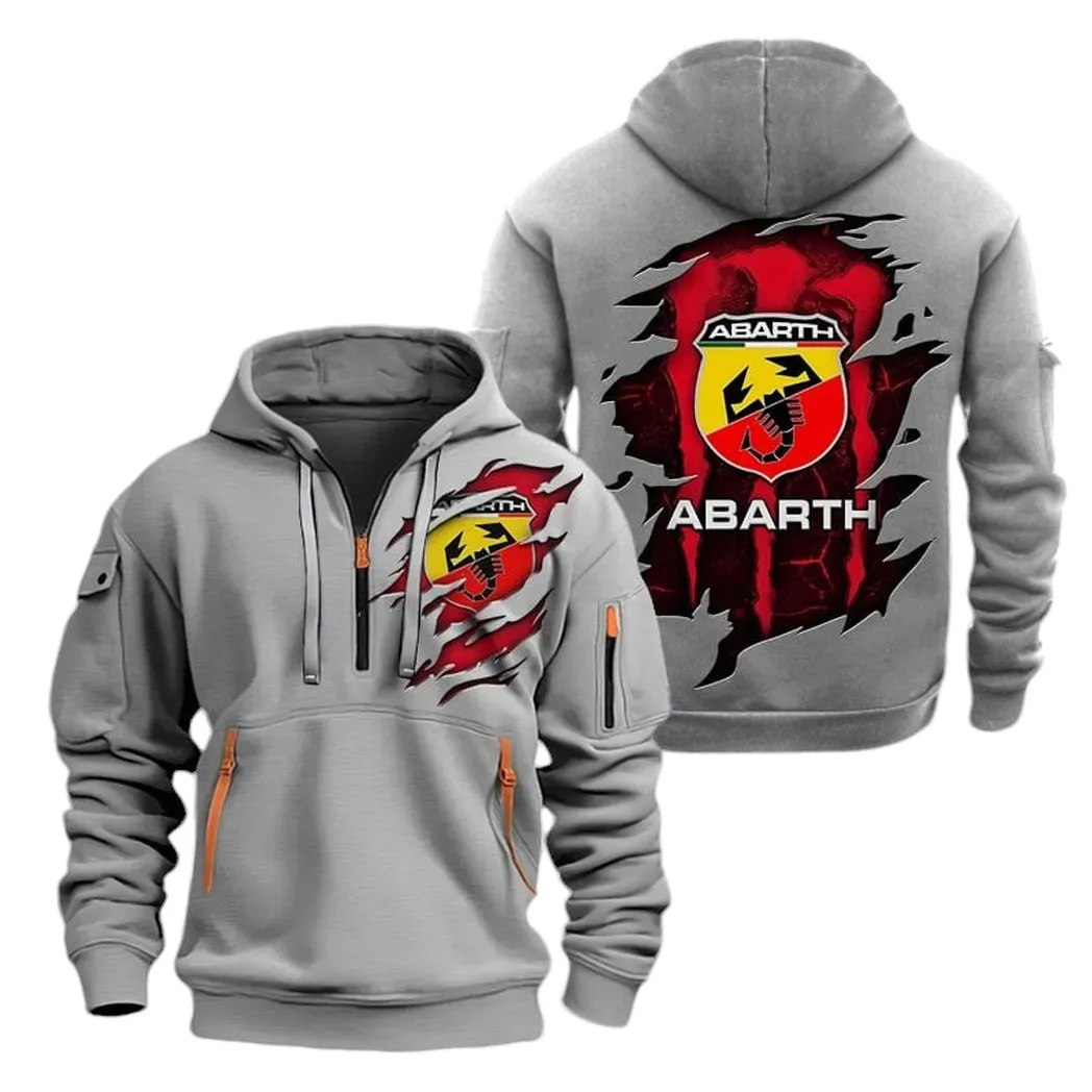 Compact Sports Car Owners Gift Hoodie Half Zipper, Modern Sport Hoodie CAR021 - Gray
