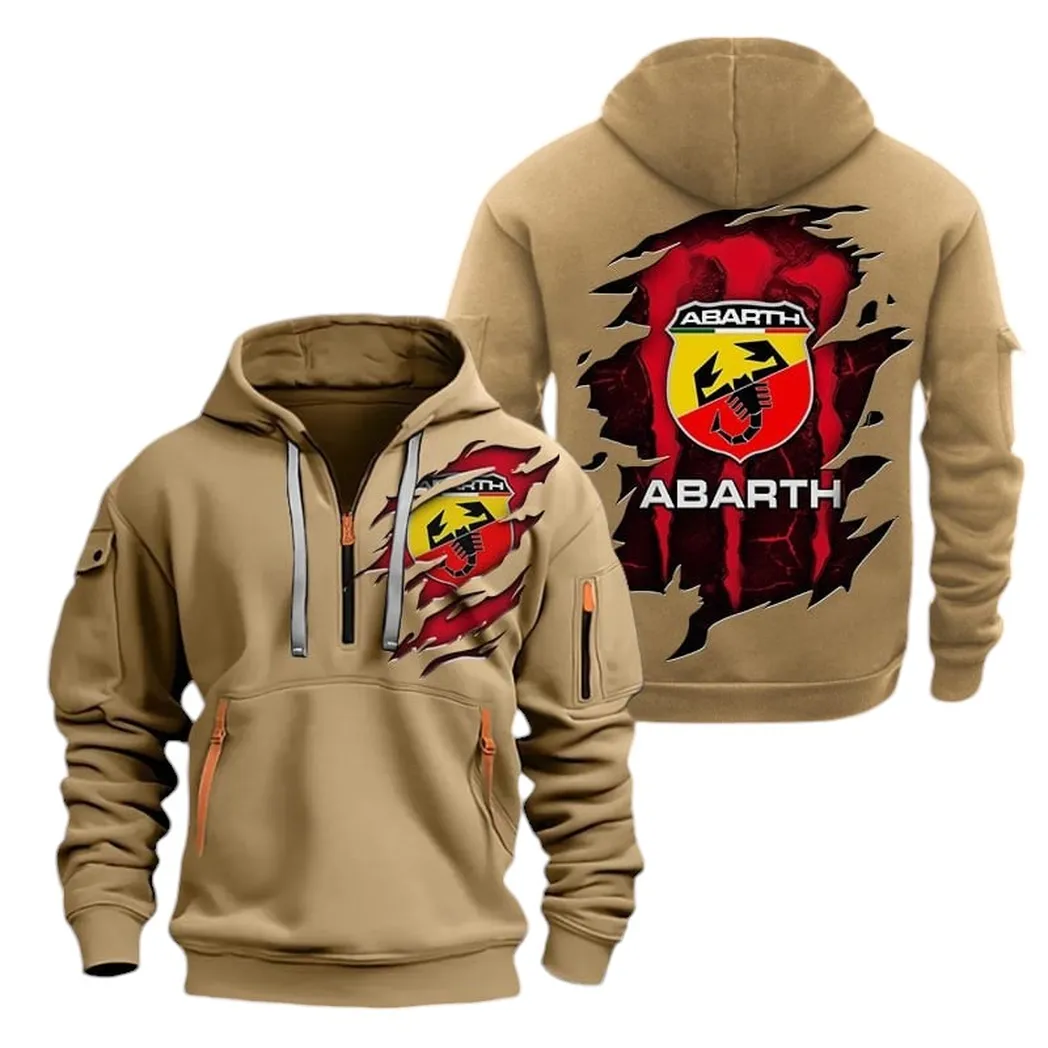 Compact Sports Car Fans Gift Hoodie Half Zipper, Athletic Fan Half-Zip Hoodie CAR021 - Khaki