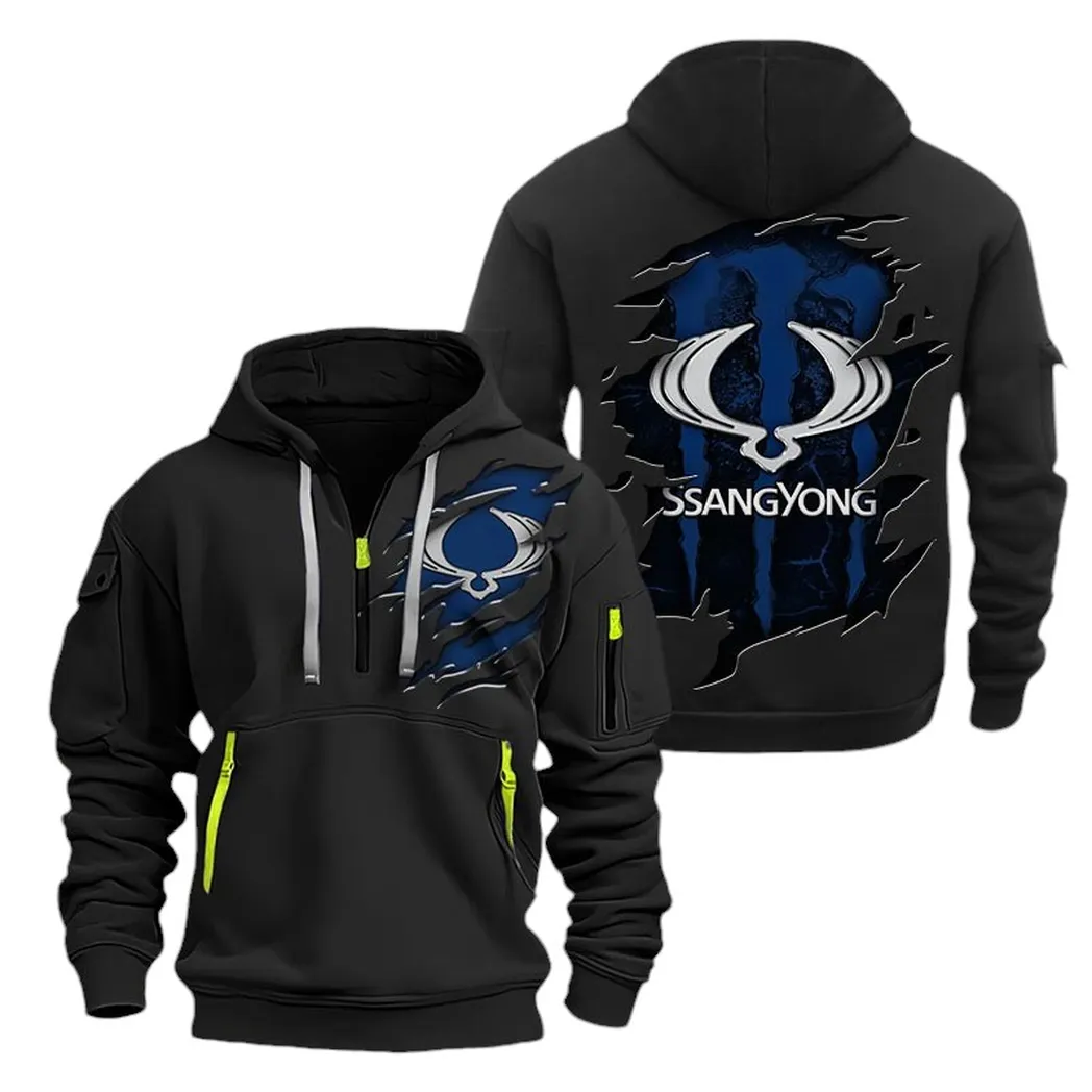 Korean SUV Lovers Gift Hoodie Half Zipper, Supporter Spirit Hoodie CAR021 - Black