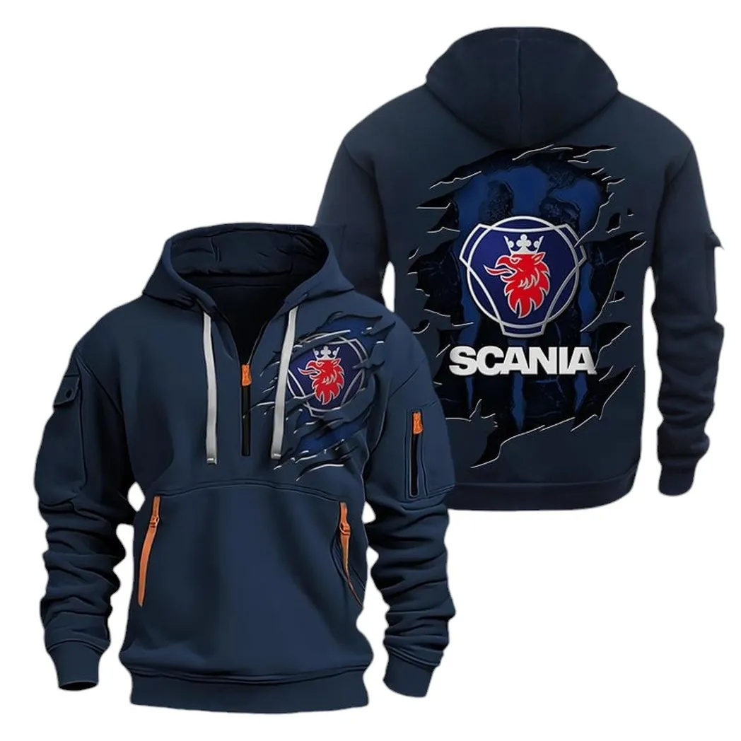 Road Hauler Fans Gift Hoodie Half Zipper, True Supporter Half-Zip Hoodie CAR021 - Navy