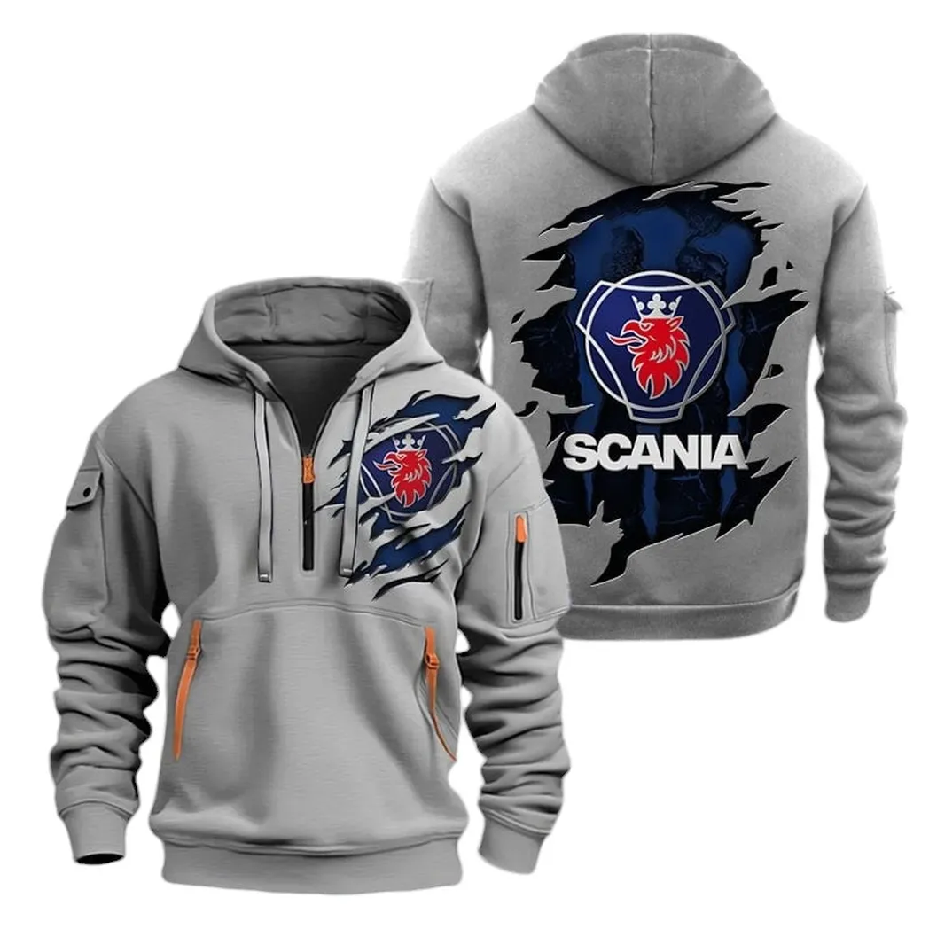 Long-Haul Vehicle Fans Gift Hoodie Half Zipper, Game Ready Half-Zip Hoodie CAR021 - Gray