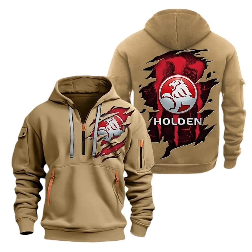 Family Sedan Collectors Gift Hoodie Half Zipper, Streetwear Fan Hoodie CAR021 - Khaki