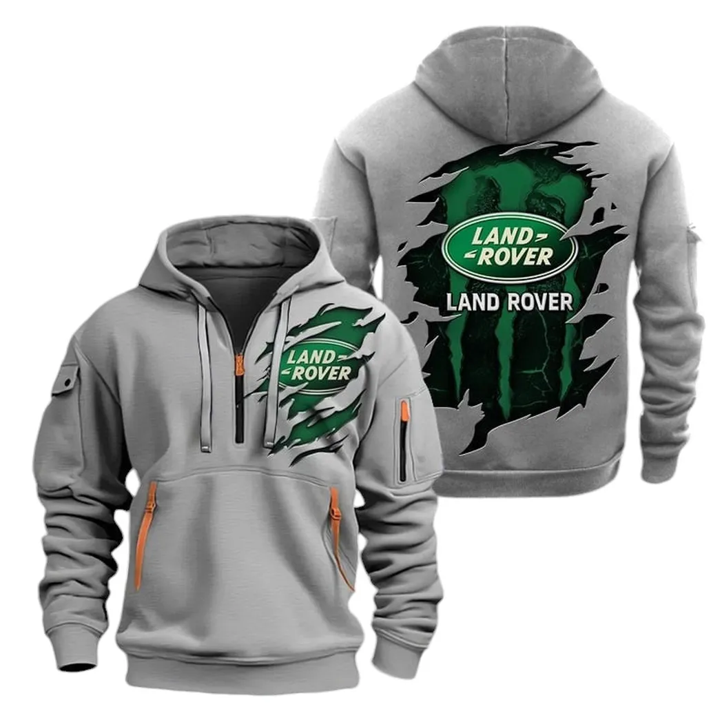 Adventure Utility Vehicle Company Collectors Gift Hoodie Half Zipper, Casual Sport Half-Zip Hoodie CAR021 - Gray