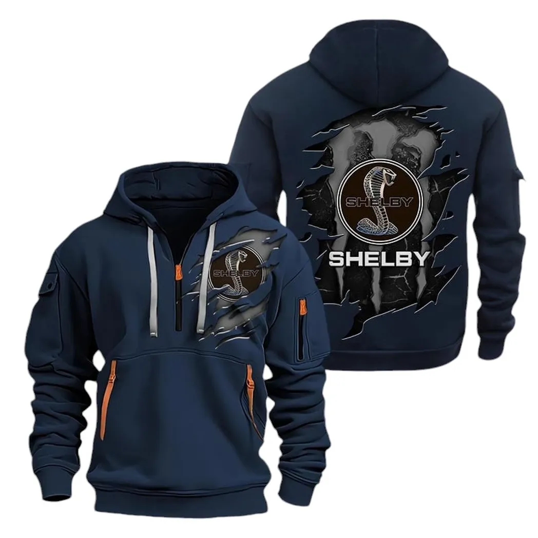 Performance Coupe Owners Gift Hoodie Half Zipper, Warm Up Hoodie CAR021 - Navy