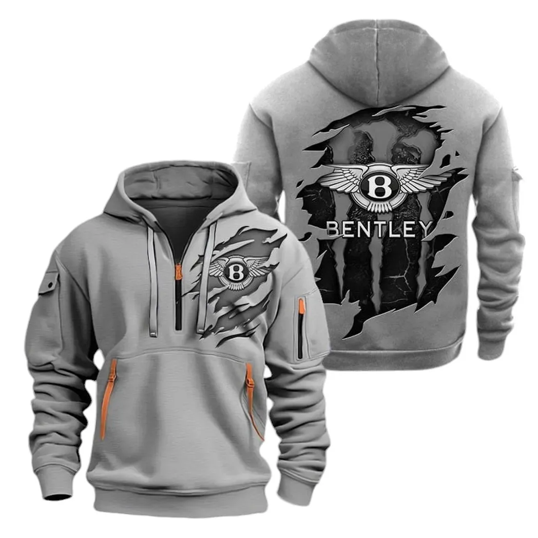 Exclusive Prestige Vehicle Owners Gift Hoodie Half Zipper, Athletic Fan Half-Zip Hoodie CAR021 - Gray