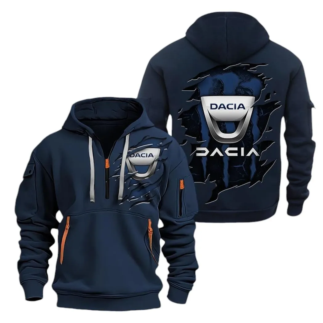 Dynamicpower Motors Lovers Gift Hoodie Half Zipper, Game Day Half-Zip Hoodie CAR021 - Navy