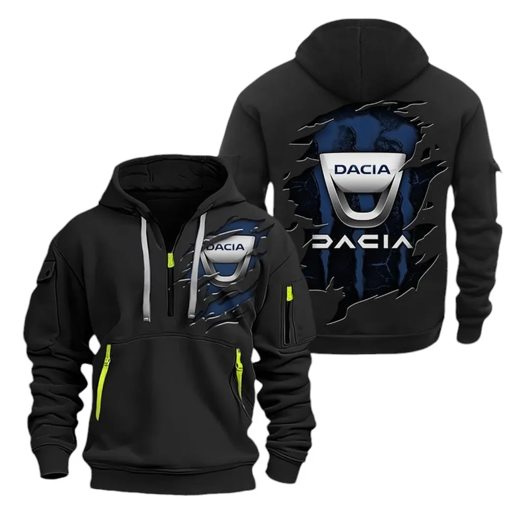 Directhaul Equipment Lovers Gift Hoodie Half Zipper, Streetwear Fan Hoodie CAR021 - Black