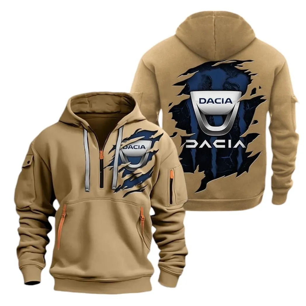 Dynamicpower Motors Owners Gift Hoodie Half Zipper, True Supporter Half-Zip Hoodie CAR021 - Khaki