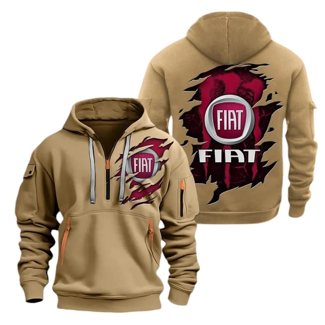 Compactura Motors Fans Gift Hoodie Half Zipper, Classic Sport Half-Zip Hoodie CAR021 - Khaki