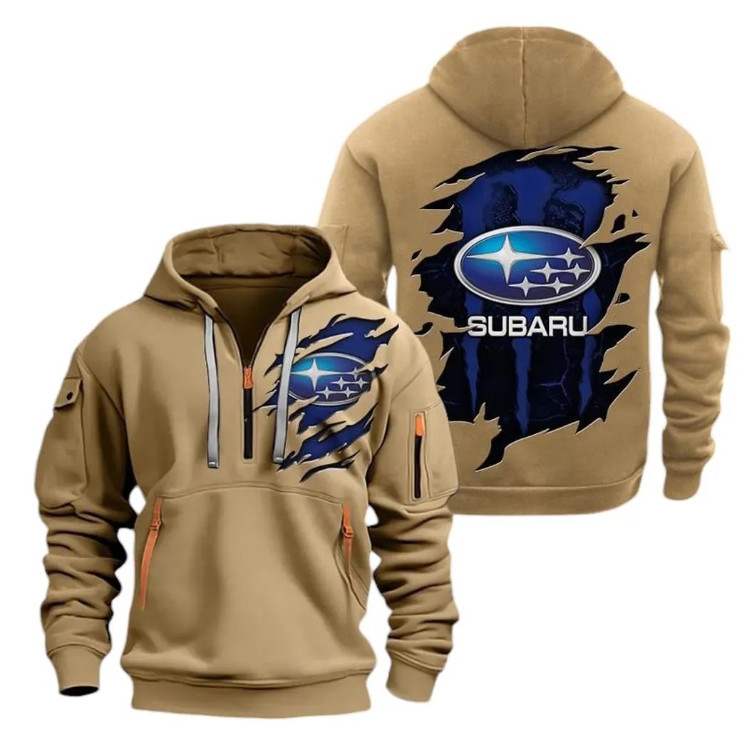Compact SUV Enthusiasts Gift Hoodie Half Zipper, True Fan Hoodie CAR021 - Khaki