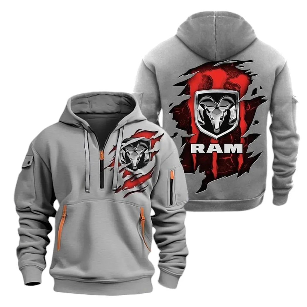 Pickup Truck Owners Gift Hoodie Half Zipper, Everyday Fan Hoodie CAR021 - Gray