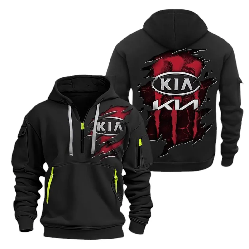 Affordable Auto Enthusiasts Gift Hoodie Half Zipper, Supporter Style Half-Zip Hoodie CAR021 - Black