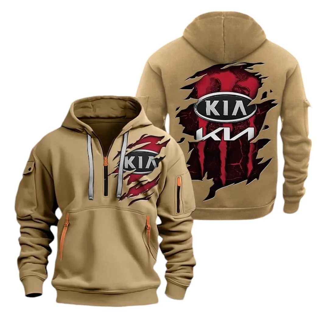 Practical Crossover Fans Gift Hoodie Half Zipper, Athletic Fan Half-Zip Hoodie CAR021 - Khaki