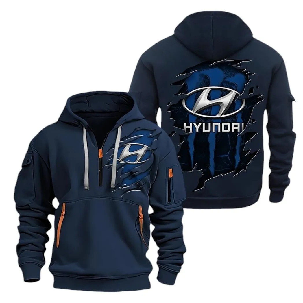 Passenger Vehicle Enthusiasts Gift Hoodie Half Zipper, Active Supporter Half-Zip Hoodie CAR021 - Navy