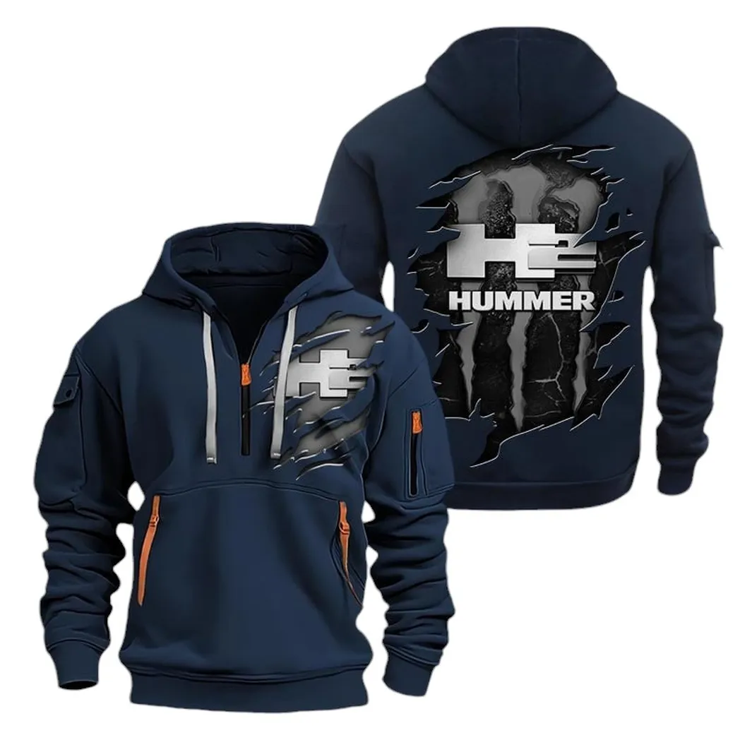 Heavy-Duty 4x4 Fans Gift Hoodie Half Zipper, Everyday Comfort Half-Zip Hoodie CAR021 - Navy