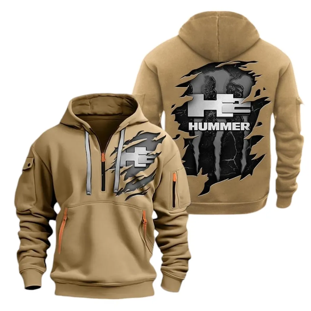 Extreme Terrain SUV Fans Gift Hoodie Half Zipper, Sport Spirit Hoodie CAR021 - Khaki