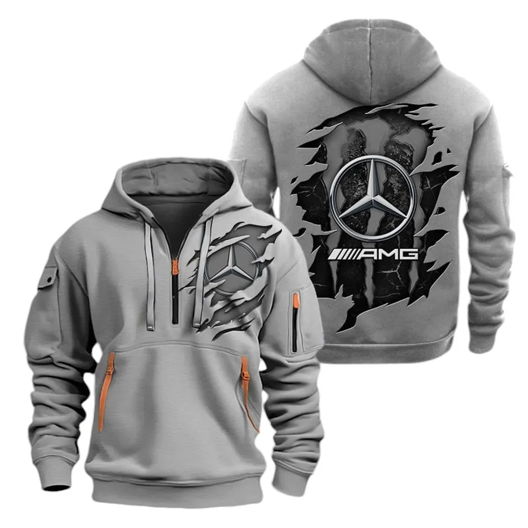 Racing Edition Car Lovers Gift Hoodie Half Zipper, Game Time Hoodie CAR021 - Gray