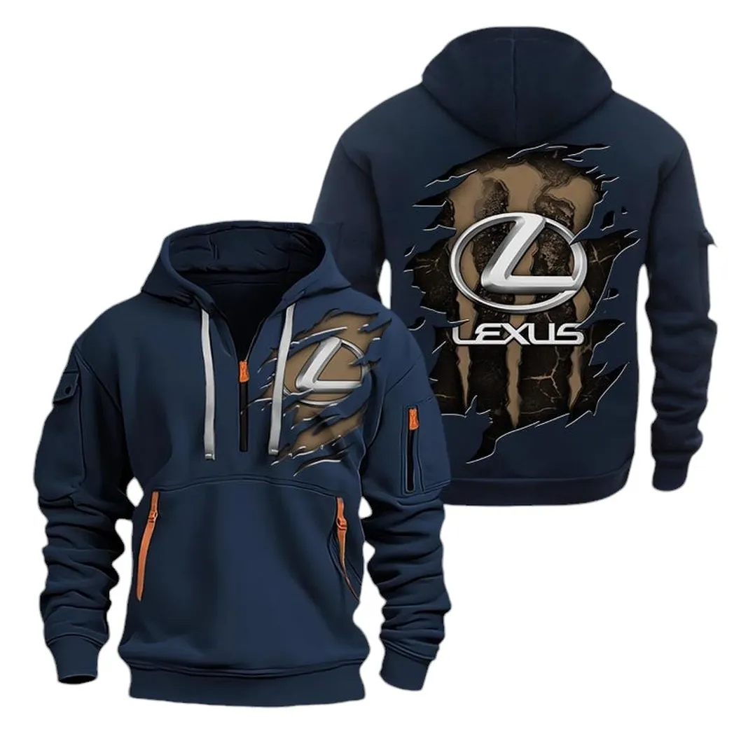Executive Vehicle Owners Gift Hoodie Half Zipper, Active Supporter Half-Zip Hoodie CAR021 - Navy