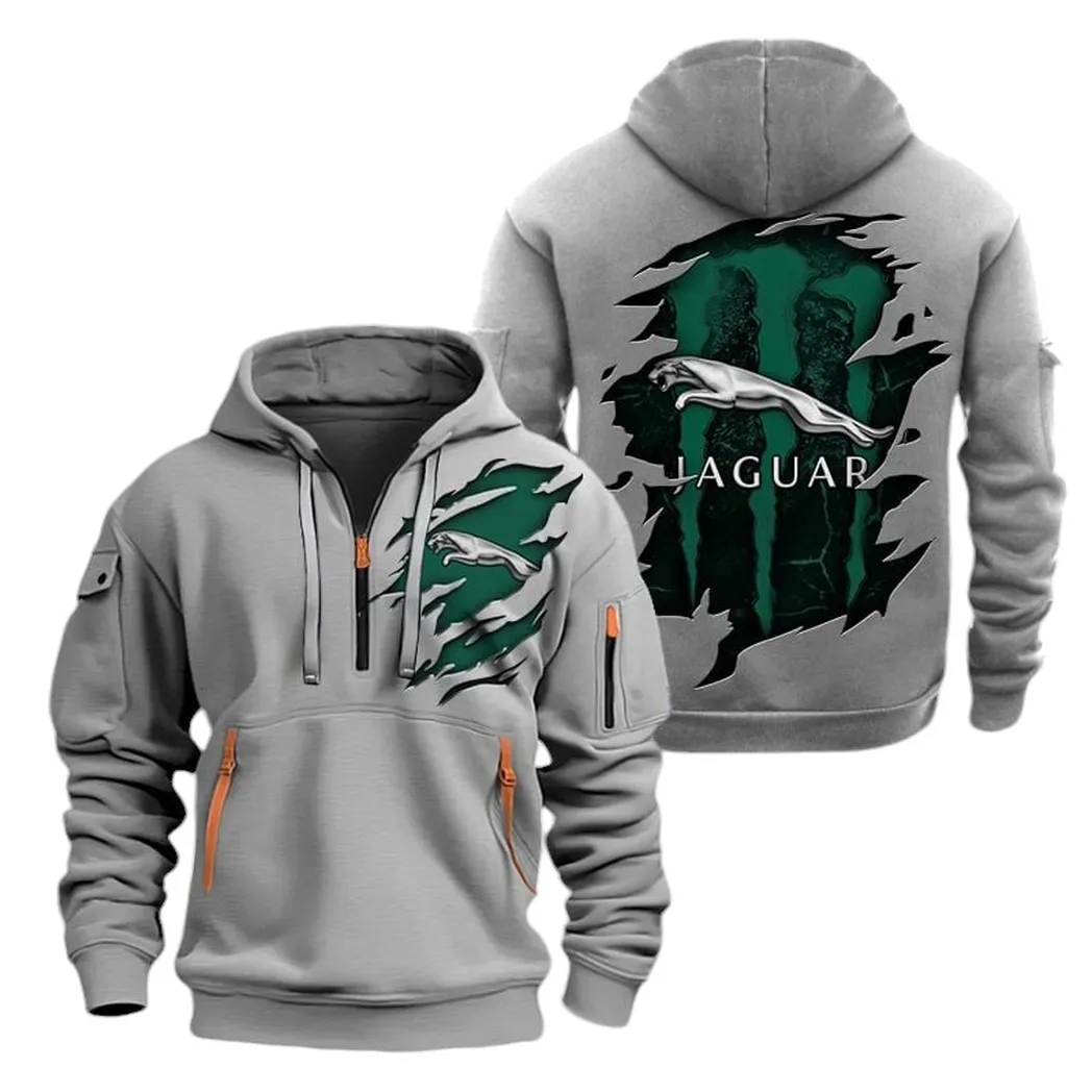Stylish Luxury Vehicle Lovers Gift Hoodie Half Zipper, Active Supporter Half-Zip Hoodie CAR021 - Gray