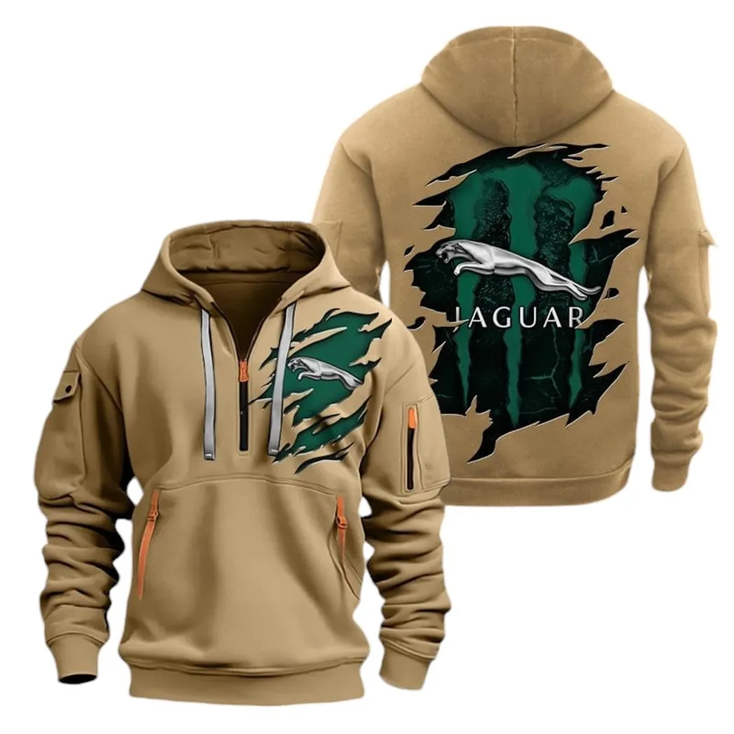 High-End Sedan Lovers Gift Hoodie Half Zipper, True Fan Hoodie CAR021 - Khaki