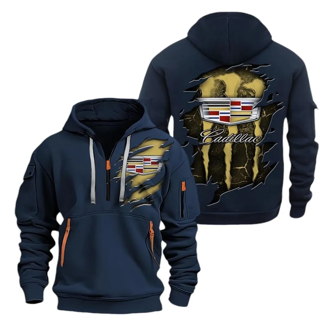 Stylish Luxury Wagon Owners Gift Hoodie Half Zipper, Modern Sport Hoodie CAR021 - Navy