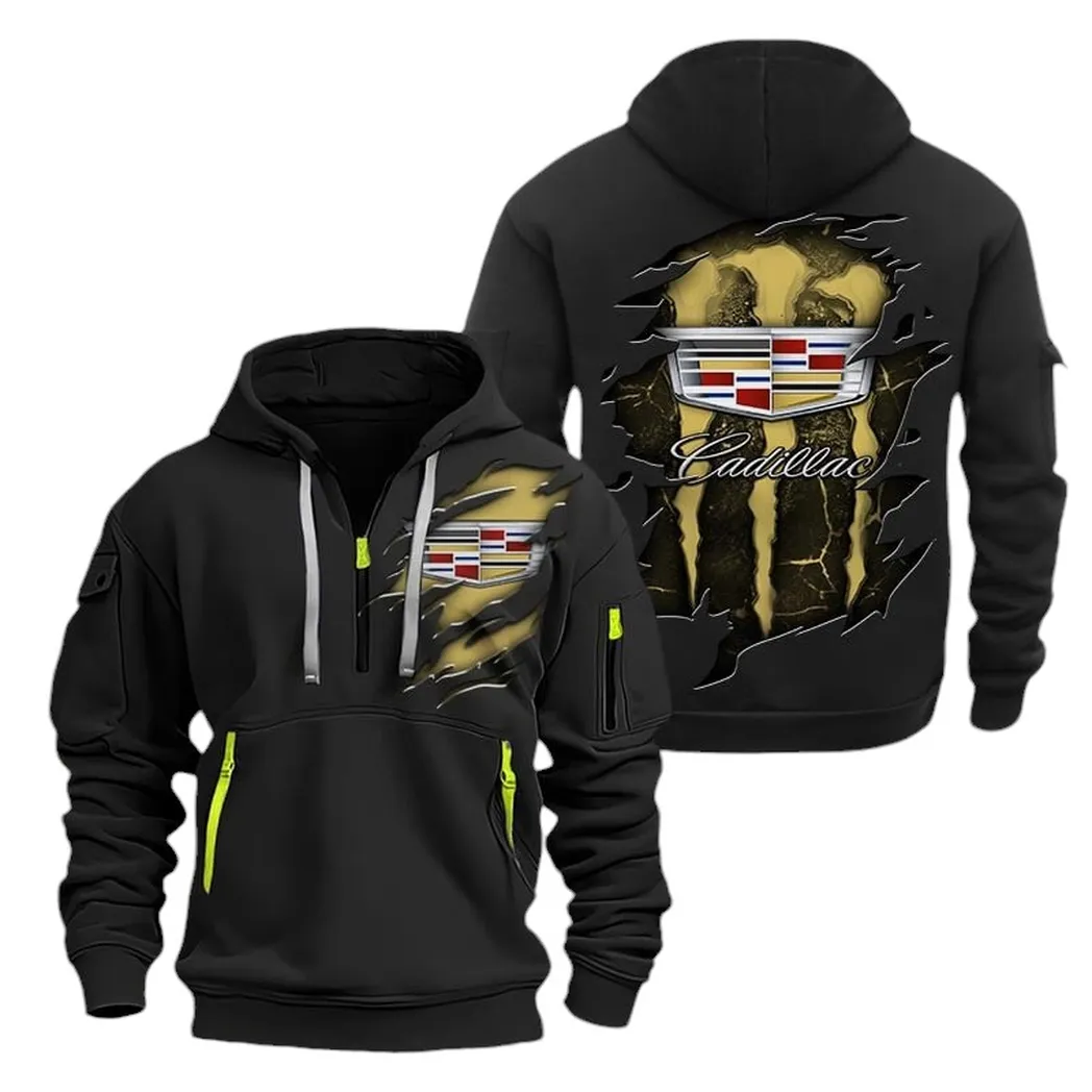 Executive Luxury Vehicle Collectors Gift Hoodie Half Zipper, Sporty Fan Half-Zip Hoodie CAR021 - Black