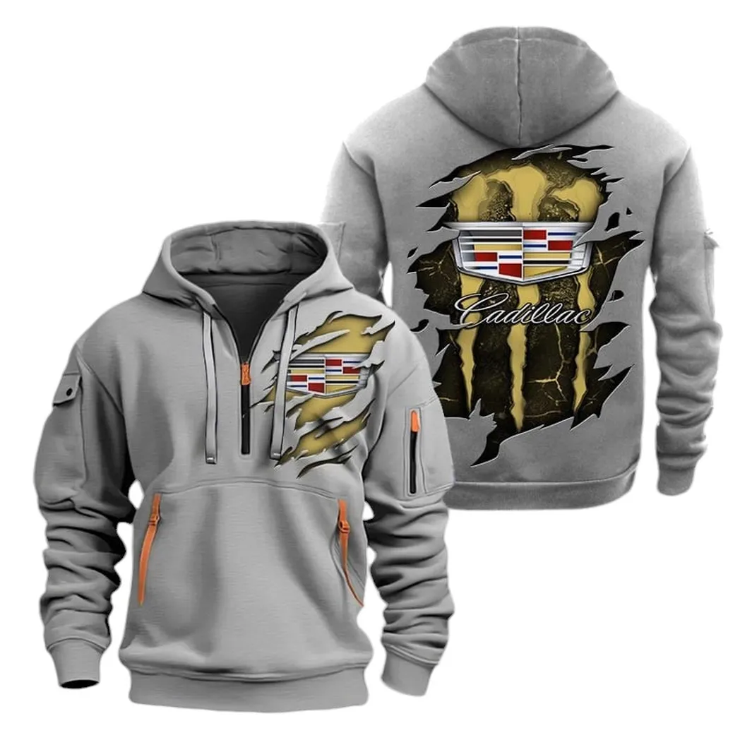Stylish Luxury Wagon Enthusiasts Gift Hoodie Half Zipper, Game Day Half-Zip Hoodie CAR021 - Gray