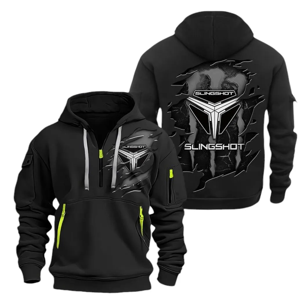 Unique Three-Wheeler Lovers Gift Hoodie Half Zipper, Game Ready Half-Zip Hoodie CAR021 - Black