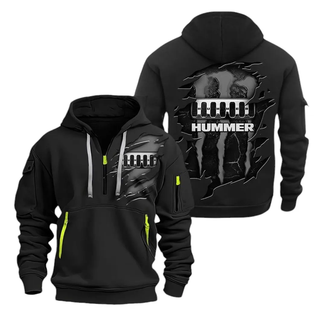Military-Style Vehicle Owners Gift Hoodie Half Zipper, Game Time Hoodie CAR021 - Black
