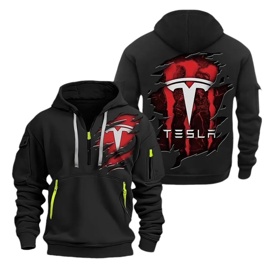 Clean Energy Ride Collectors Gift Hoodie Half Zipper, True Fan Hoodie CAR021 - Black