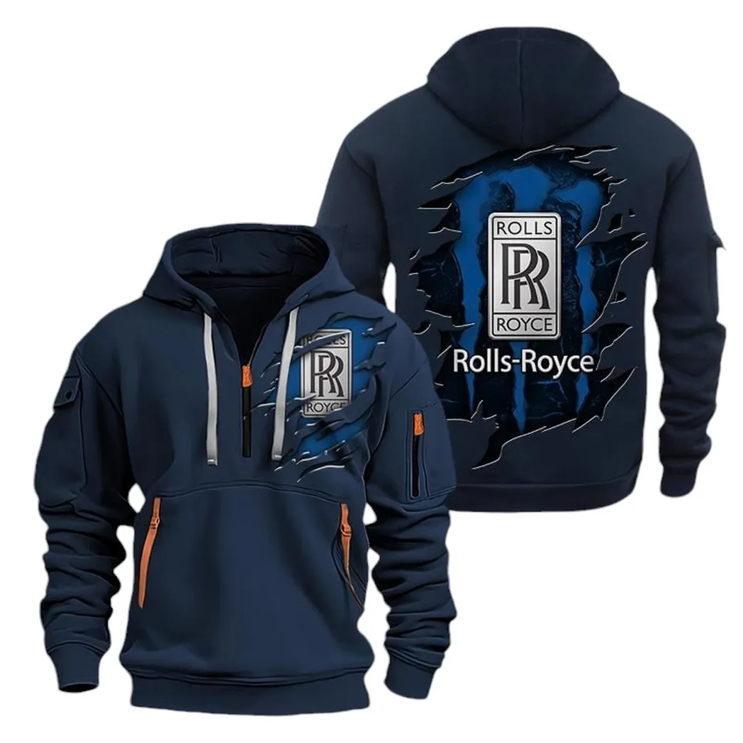 Exotic Luxury Ride Collectors Gift Hoodie Half Zipper, Active Supporter Half-Zip Hoodie CAR021 - Navy
