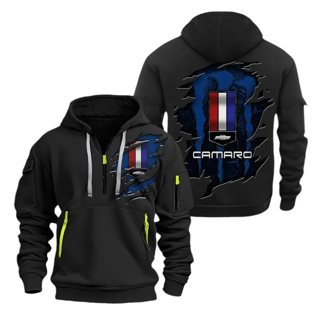Performance Car Enthusiasts Gift Hoodie Half Zipper, Warm Up Hoodie CAR021 - Black