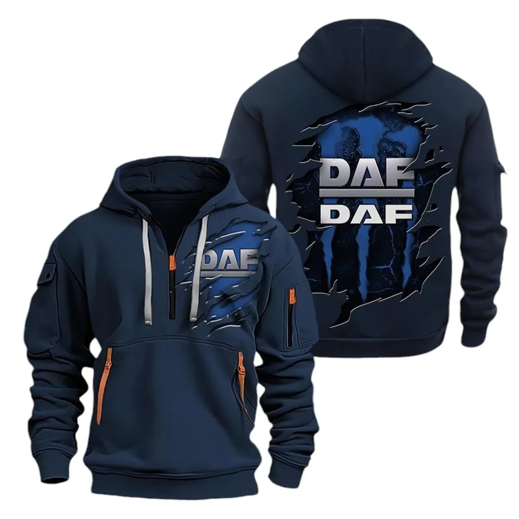 Long-Haul Vehicle Collectors Gift Hoodie Half Zipper, Game Day Half-Zip Hoodie CAR021 - Navy