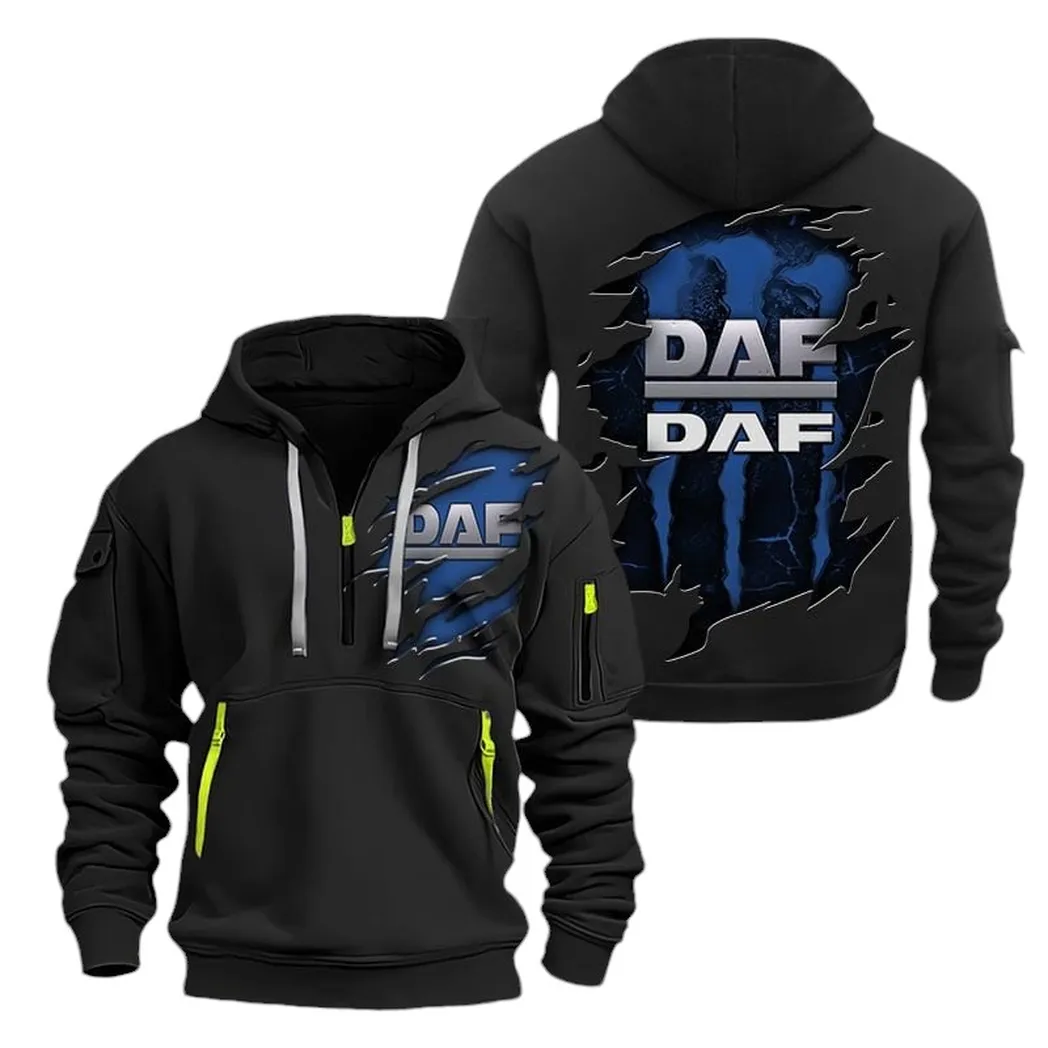 Industrial Vehicle Collectors Gift Hoodie Half Zipper, True Supporter Half-Zip Hoodie CAR021 - Black