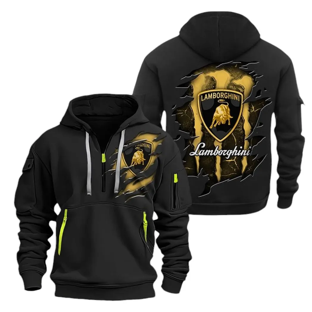 Ultra-Performance Car Collectors Gift Hoodie Half Zipper, Active Spirit Hoodie CAR021 - Black